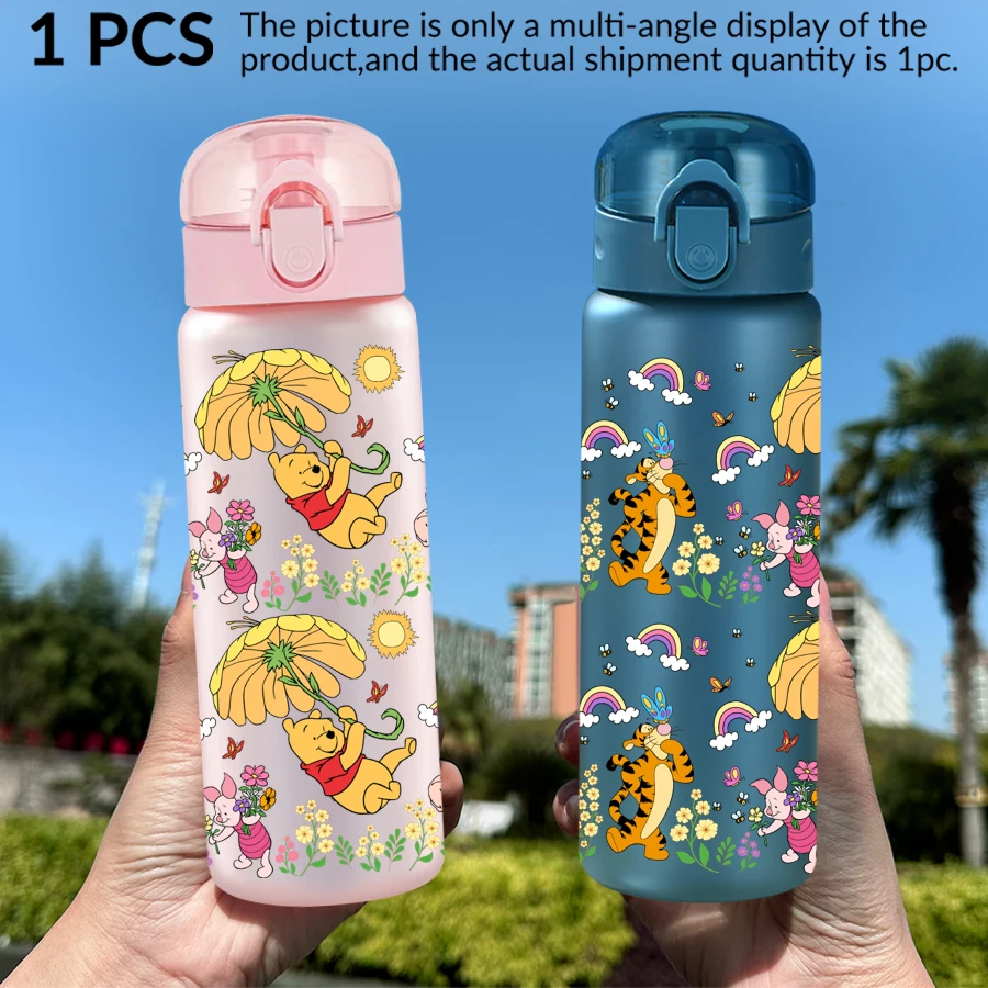 1Pc Disney, Winnie the Pooh, Tigger, pattern 26oz plastic water bottle, outdoor sports water cup birthday/homecoming gift
