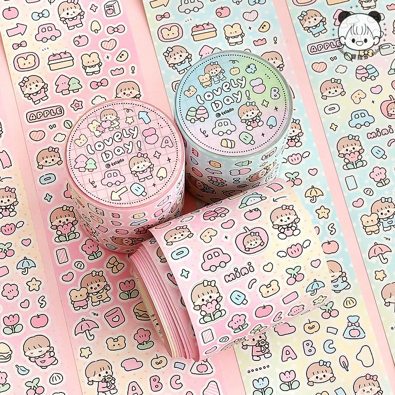 500CM/roll lovely day Tape Cartoon Stationery Stickers Kawaii Decoration Adhesive Tape Korean School Supplies Diary Tape