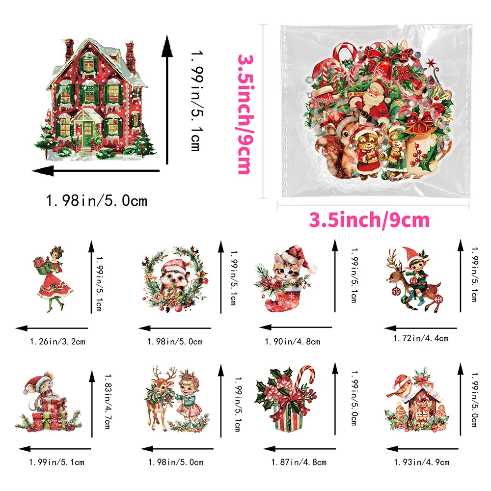 10/30/50pcs Retro Christmas Santa Claus Cartoon Stickers Decoration Laptop Notebook Phone Car Stationery Sticker for Kids Toys