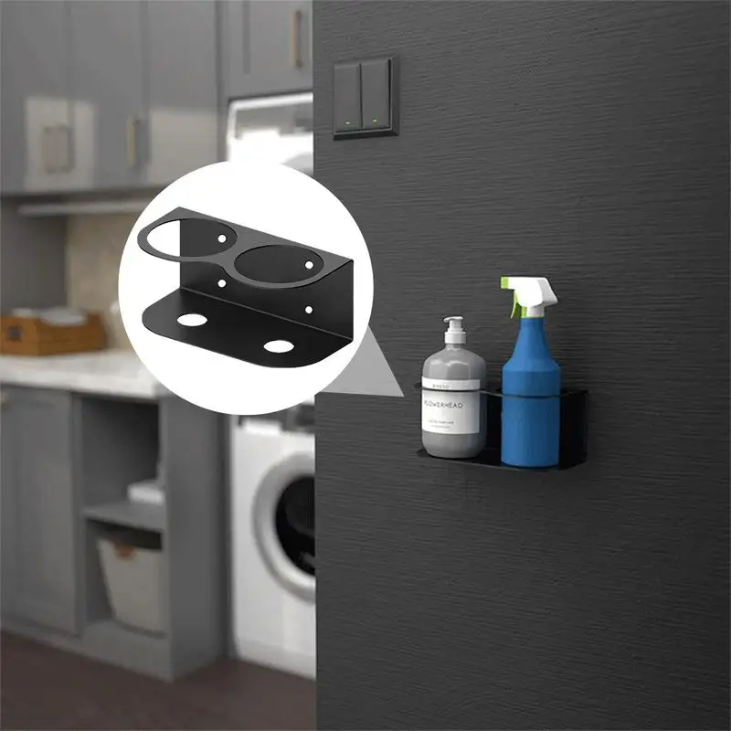 Spray Bottle Holder Wall Mount Steel Spray Can Holder Wall Mount All-Purpose Paint Bottle Organizer Wall Mount Bracket Tool