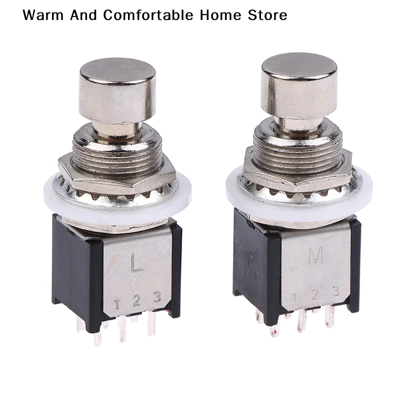 【A】1PCS DPDT Latching Momentary ON/ON Foot Switch Guitar Effects Pedal Metal Stomp Box 6 Pin Push Button for Guitar Effect Pedal