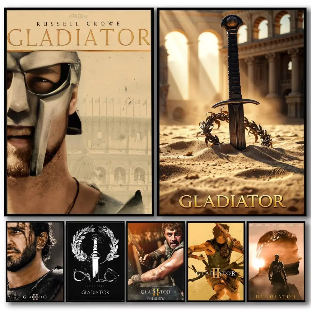 الفيلم الكلاسيكي G_GladiatorS HD الكتان قماش المشارك جدار الفن يطبع لغرفة المعيشة غرفة نوم مكتب هدية تزيين المنزل #1