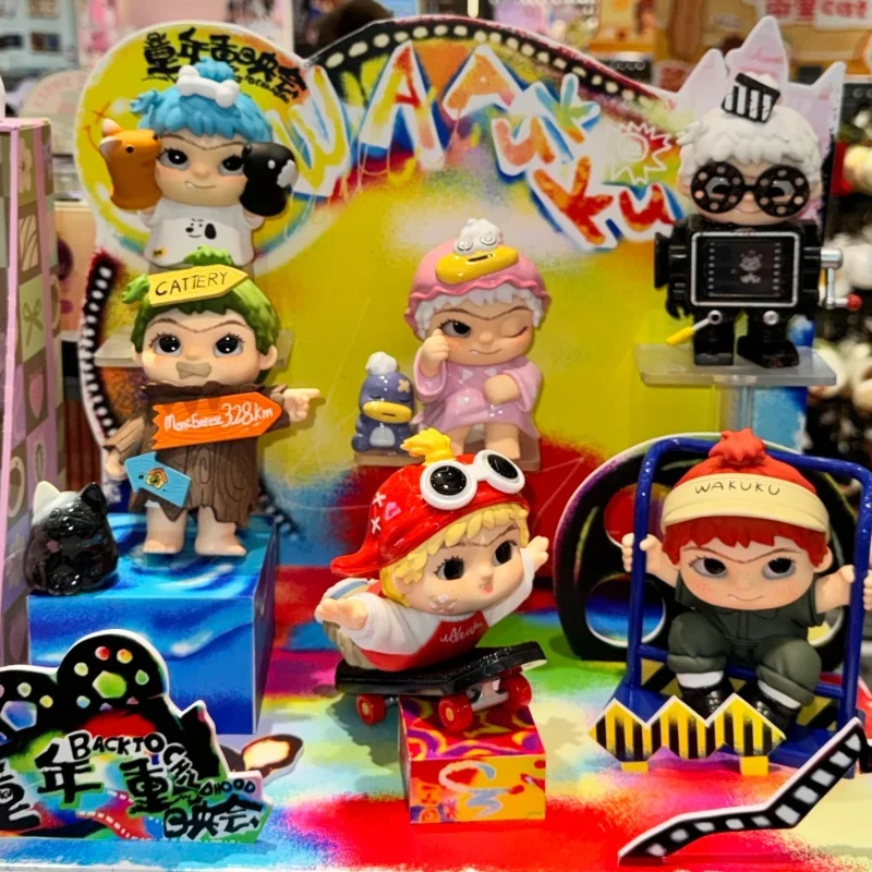 

Wakuku Back To Childhood Series Blind Box Cute Doll Anime Figures Mystery Box Desktop Ornaments Collection Statue Girl Toy Gift