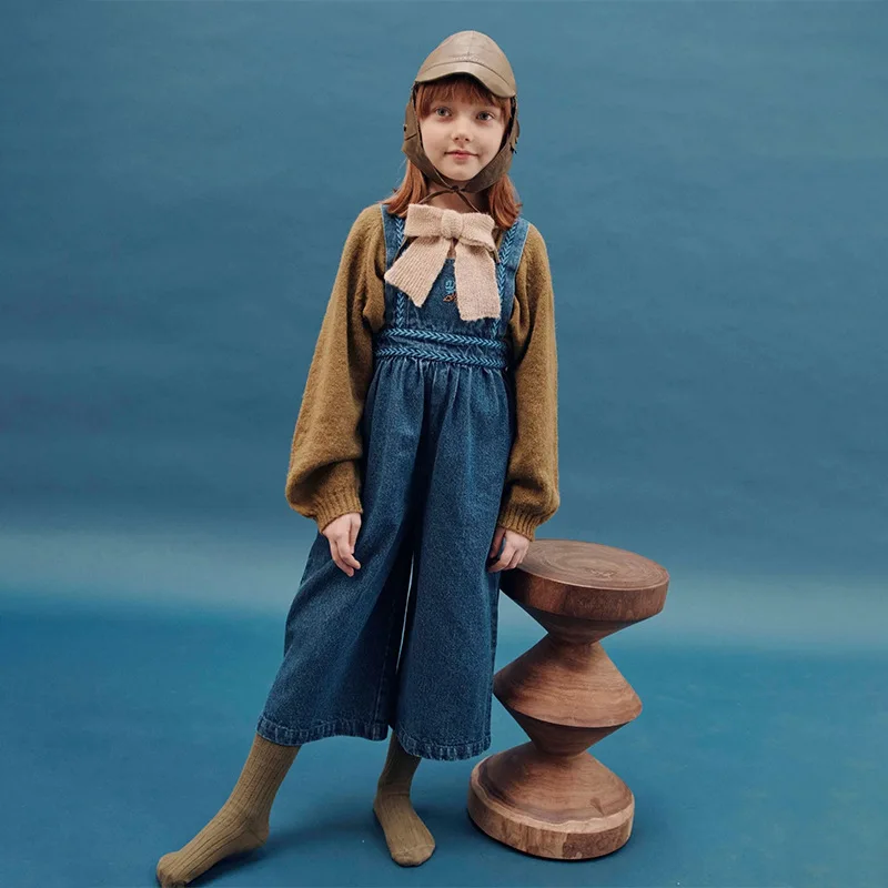 New! French Emile et ida 25AW children's floral denim dress cardigan jacket