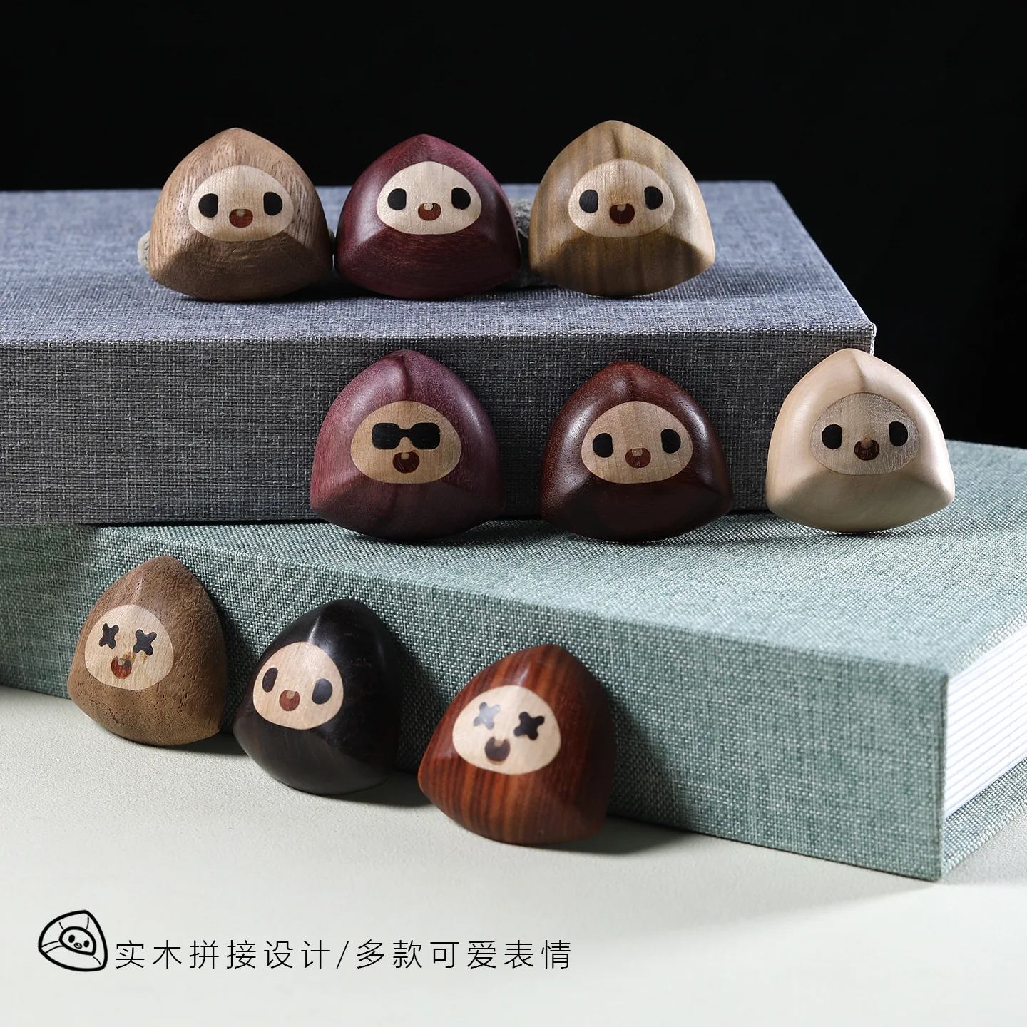 Black Walnut Triangular Rice Dumpling Cute Cartoon Fridge Magnet.walnut Wood Fashionable Home Magnetic Decor,wall Door Diy Decor