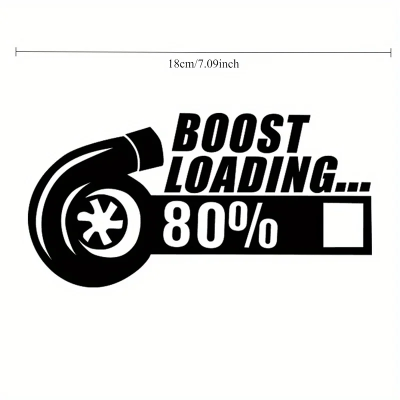 Turbo Boost Sticker Funny Car Vinyl Decal Waterproof Truck Window Bumper Motorcycle Graphic 7.09x3.54in Auto Decor