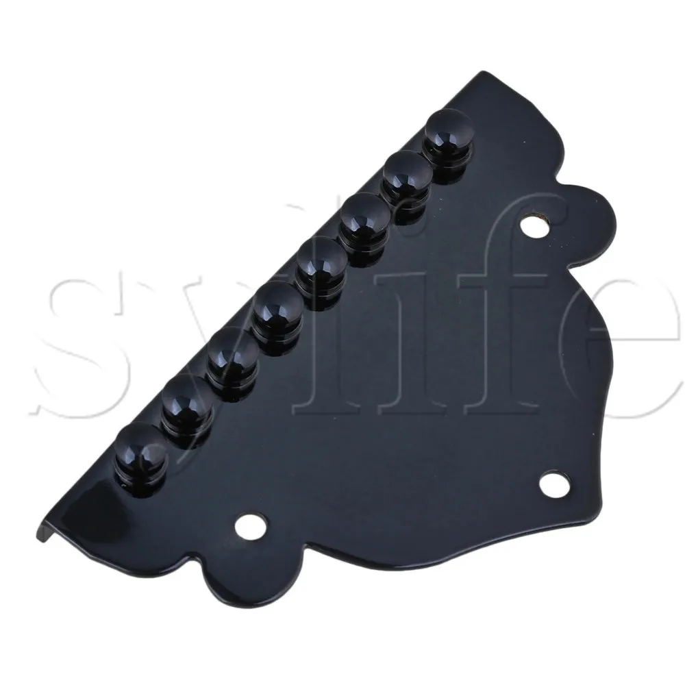 71x42mm Black 8 String Zinc Alloy Mandolin Tailpiece Replacement