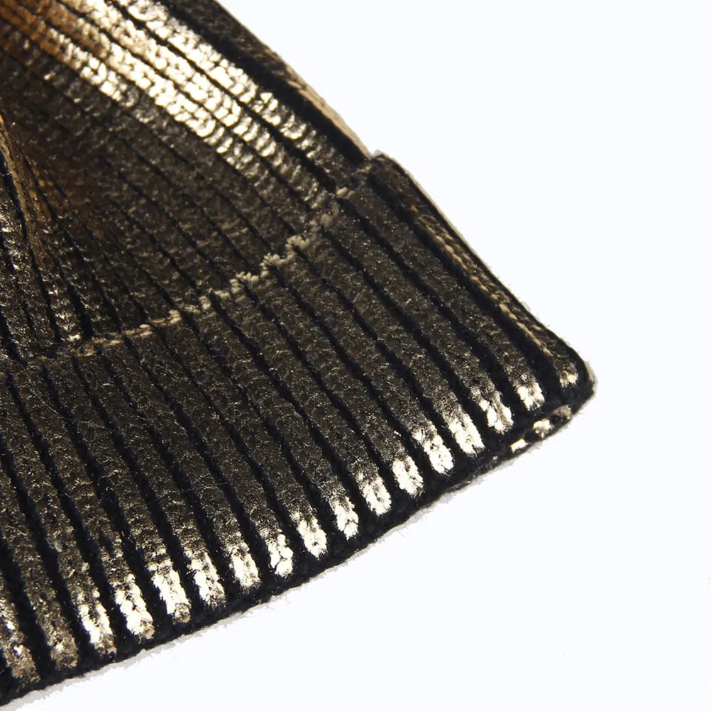 

Glitter Knit Beanie for Women Gold Silver Shiny Pom Pom Hat Fashion Warm Winter Accessory Trendy Metallic Beanies