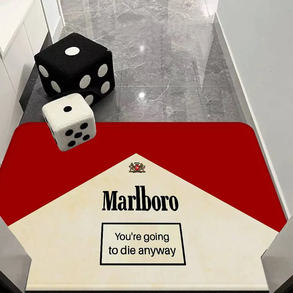Alfombras Retro M-Marlboro Antideslizantes, Absorbentes de Agua, Alfombra Larga para Dormitorio, Alfombras para el Hogar