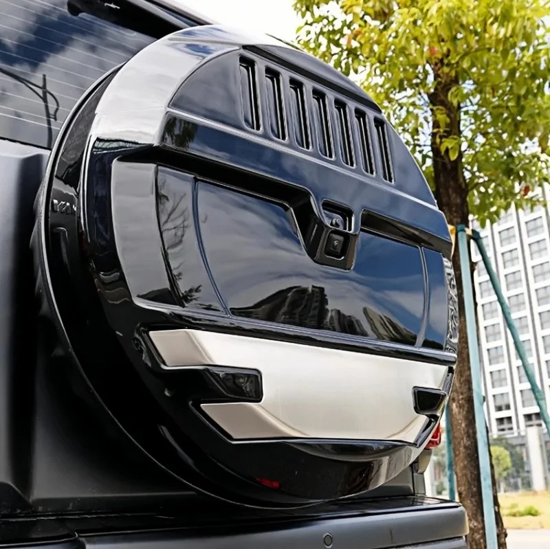 صالح ل GWM Haval H9 2024 سيارة الباب الخلفي Mecha الغيار الإطارات غطاء للحماية سيارة على الطرق الوعرة غطاء الإطار الاحتياطي أجزاء الديكور الخارجي #2