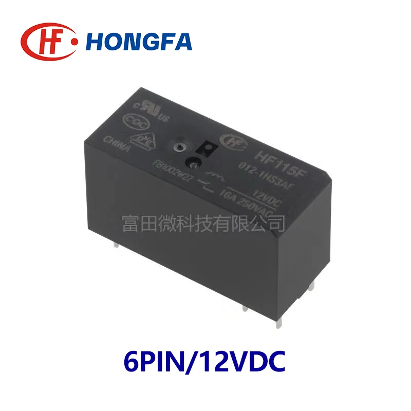 1Pcs HONGFA Relay JQX HF115F-005-1HS3AF HF115F-012-1HS3AF HF115F-024-1HS3AF 1HS3A 6Pin 16A 5V 12V 24V Power Relay