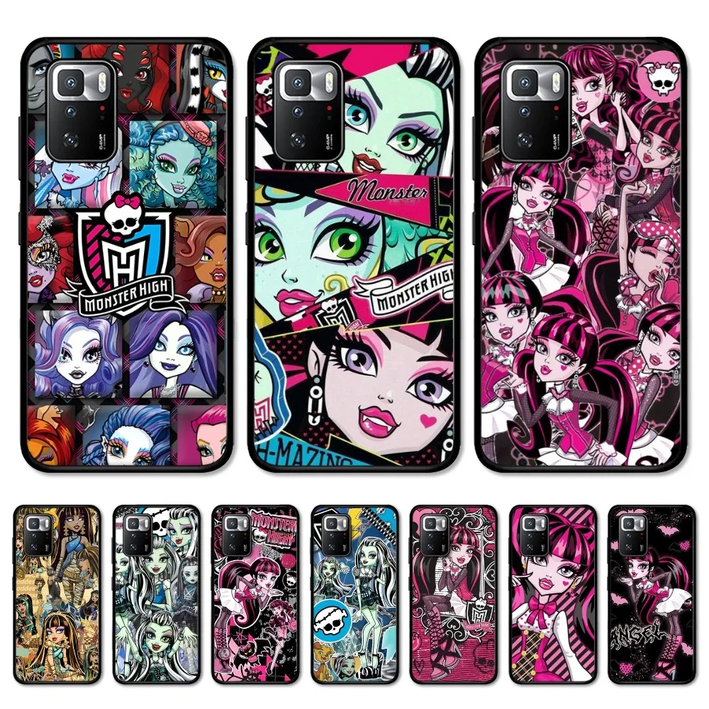 M-MonsterS Cartoon H-HighS Phone Case For Redmi Note 4 X 5 A 6 7 8 T 9 9S 10 11 11S 11Epro Poco M3 pro