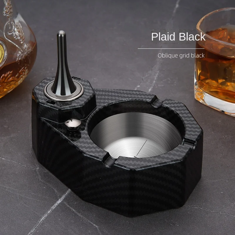 Oil-Electric Hybrid usb Charging Cigarette Lighter Ashtray Kerosene Ignition Creative Ashtray Table Decoration Metal Match