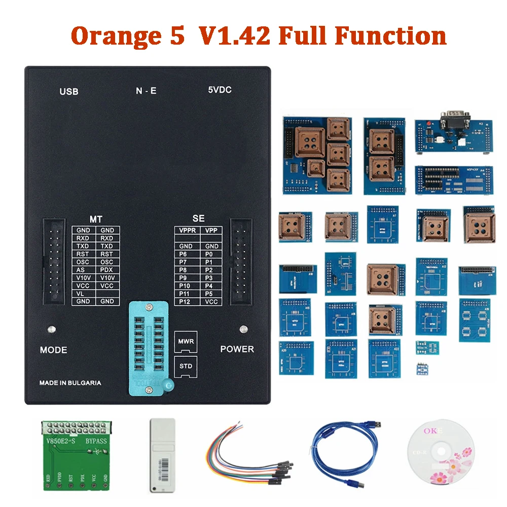 

ECU Programming Tool For Orange5 V1.42 With Full Adapters Supports any COM ports Works with text (ASCII) and HEX mode