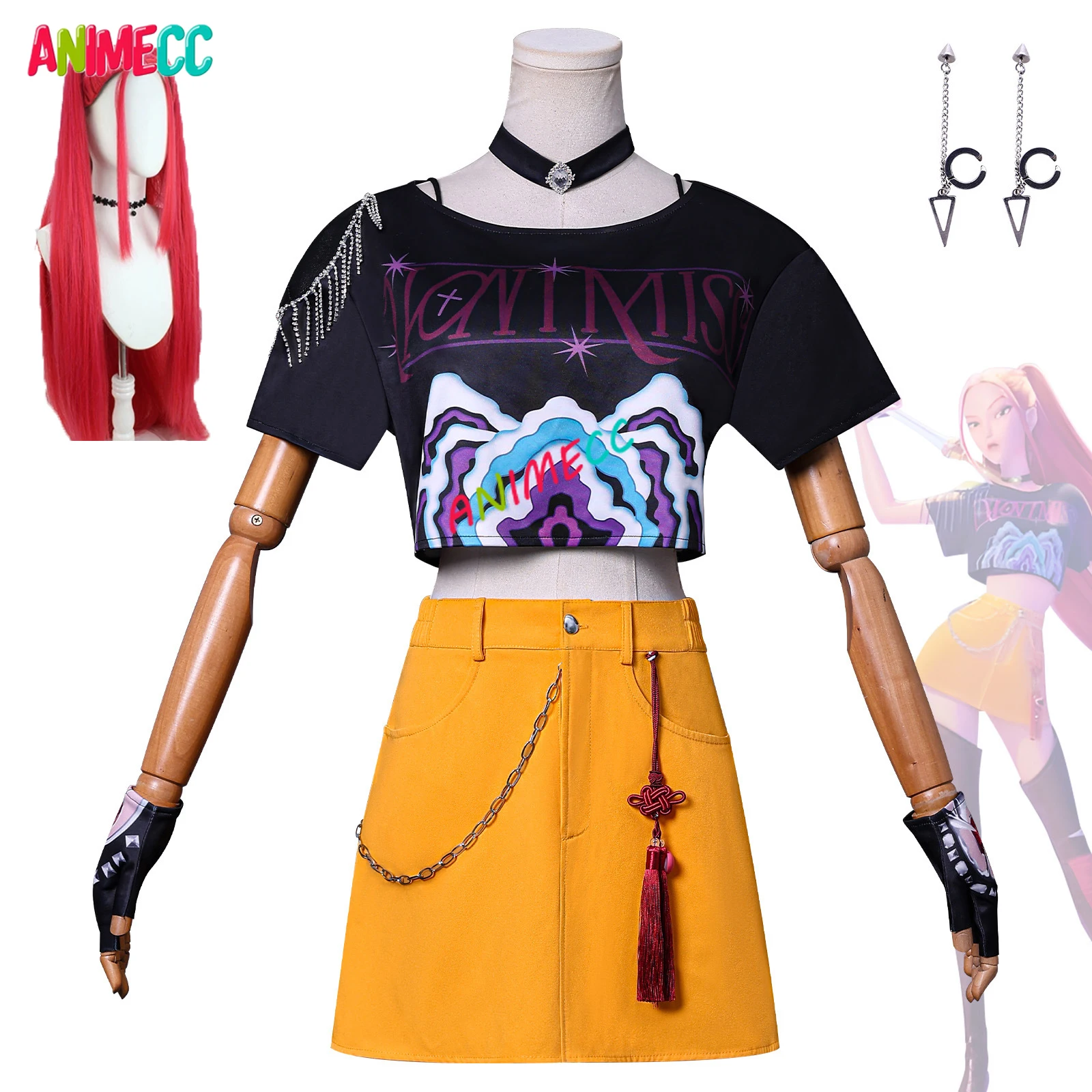 

ANIMECC В НАЛИЧИИ Xs-3xl Mira Косплей Костюм Парик Фильм K-POP Охотник на демонов Косплей Хэллоуин Вечерние наряды для женщин