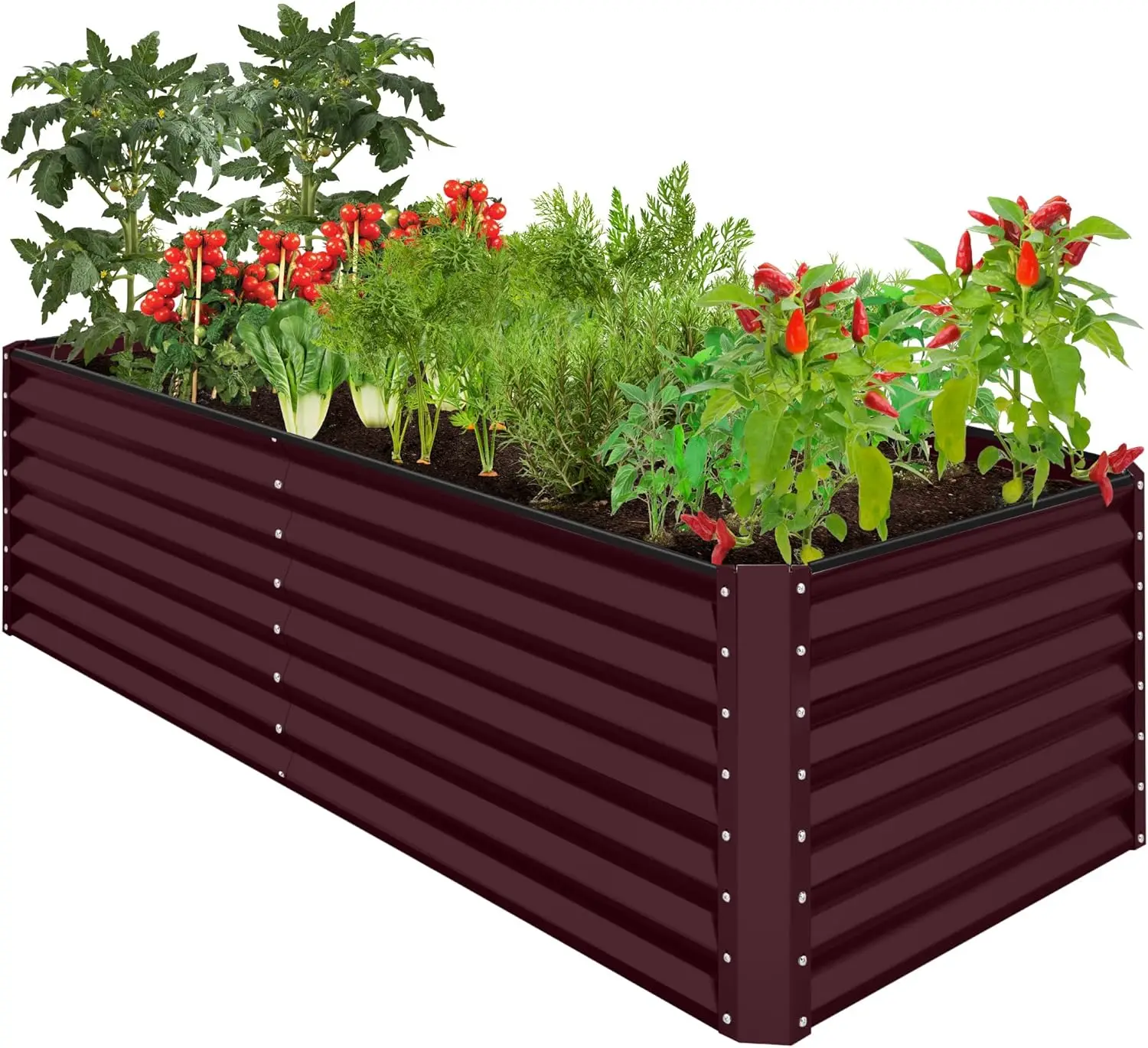 

8x4x2ft Metal Raised Garden Bed Planter Box for Plants, Vegetables, Flowers, Herbs