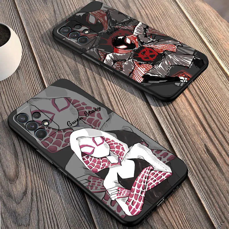 phone Cases for Samsung A55 A22 A14 5G case A12 A35 A54 A73 A70s A15 A24 4G funda Antiscratch cover Marvel Trendy Gwen SpiderMan