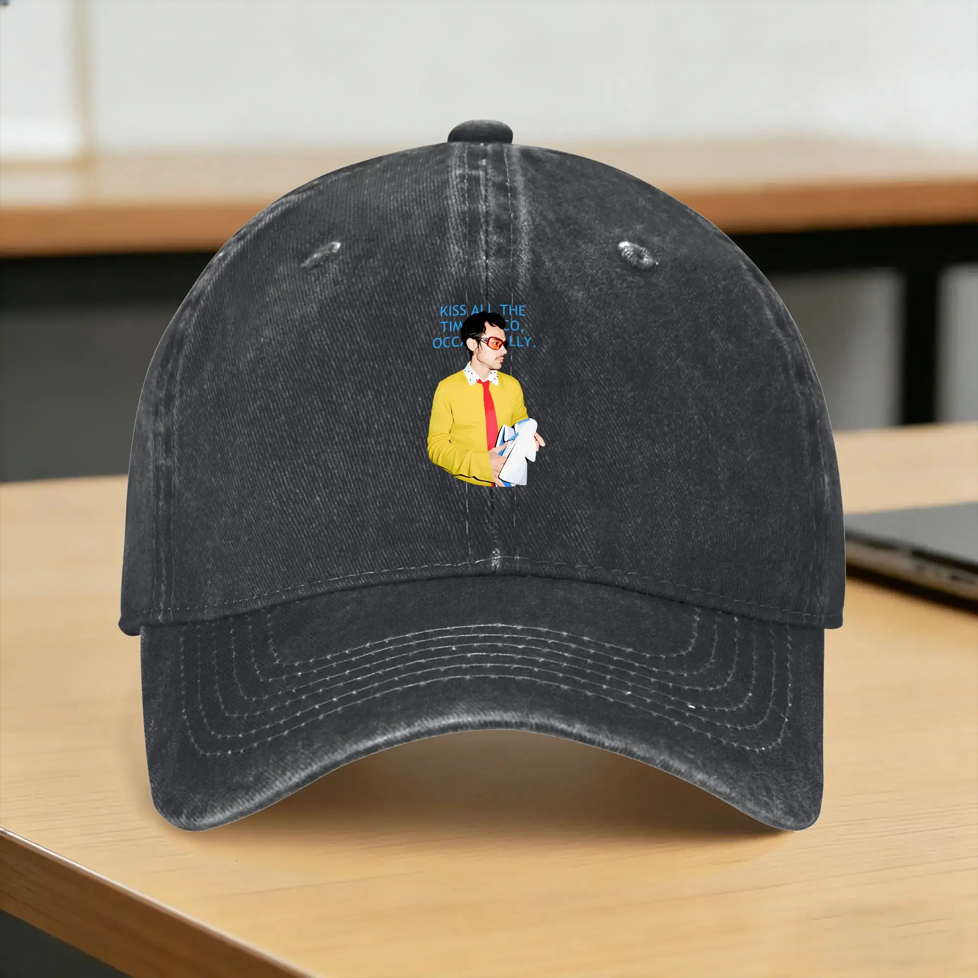 Washed Baseball Cap Harrys Styles Kiss All The Time Summer Hip Hop Hats For Men Adult  Classic Hiking Fishing Sun Baseball Caps