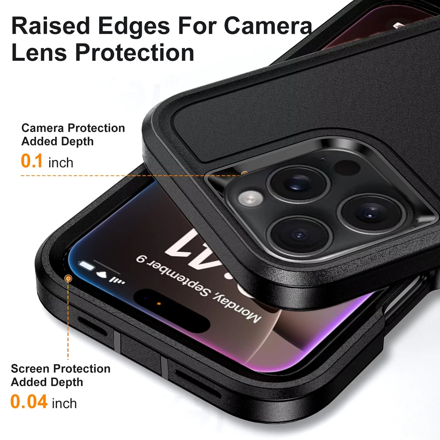 Etui na iPhone'a 16 Pro Max 15 Pro Max 15 14 Pro 13 12 11 Wytrzymałe, amortyzujące, ochronne pokrowce z gumy silikonowej na całe ciało — zdjęcie 3