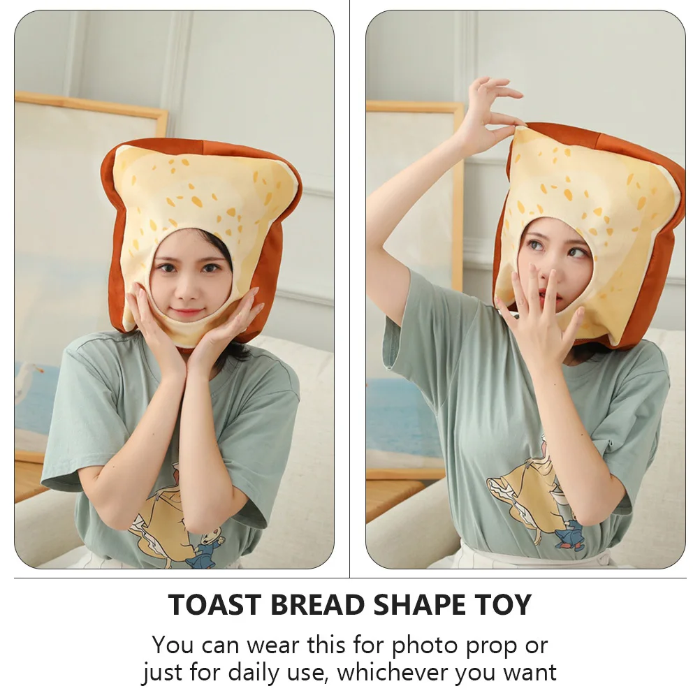 

1Pcs Toast Bread Decoration Hat Soft Comfortable Headdress Trendy Party Photo Prop for Kids Halloween Gift Toast Bread Headdress