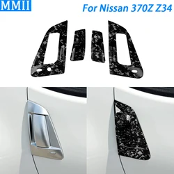 For Nissan 370Z Z34 2009-2021 Forged Carbon Fiber Exterior Door Handle Panel Trim Cover Car Decoration Modification Accessories