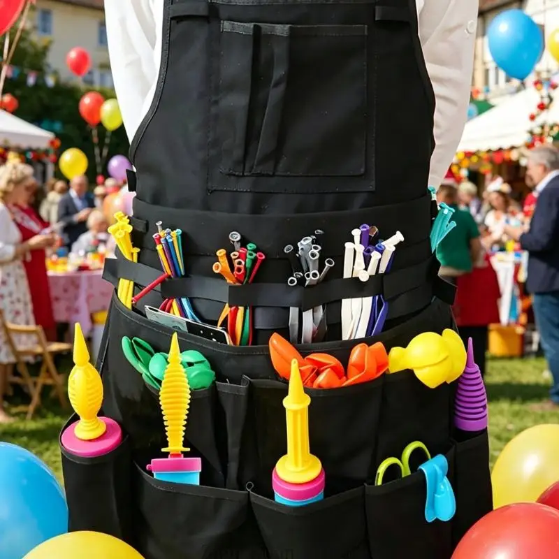 Tragbare Ballon-Organizer-Künstlerschürze mit abnehmbarem Aufbewahrungsdesign vorne 3XUF – Detail 10