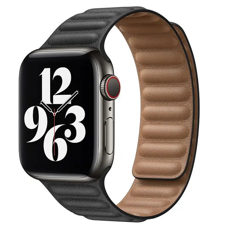 Leather Magnetic Loop Strap For Apple Watch Band 49mm 44mm 40mm 45mm 41 42 38 mm Sport Bracelet iWatch Seires 8 Ultra 7 6 SE