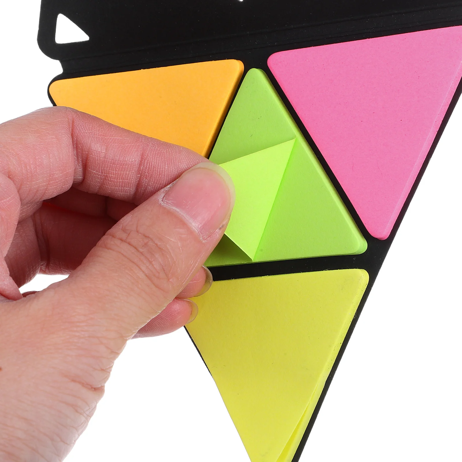 4 مجموعات من مفكرة لاصقة مثلثة محمولة، لون التصاق قوي، مشفرة منظمة للطلاب والمعلمين، مفكرة صغيرة #6