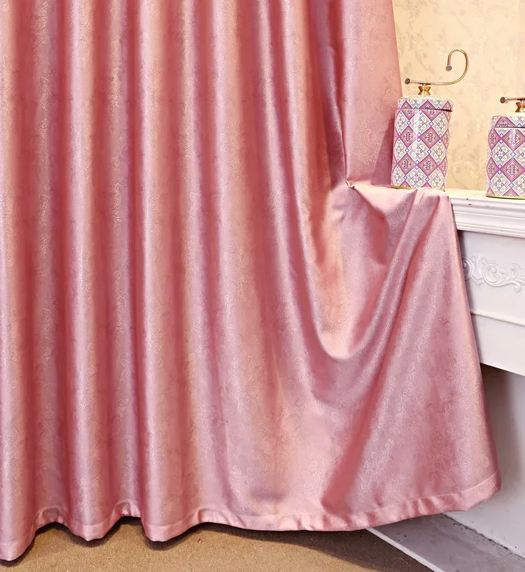Luxury Electro-engraved Embossed Thickened Blackout Curtain For Living Room And Bedroom Finished Customized Solid Color Fabrics