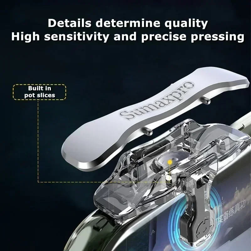 Gatillo de juego de teléfono móvil ABS X8, controlador de Joystick para PUBG, objetivo de disparo L1R1, botón de llave de aleación para IPhone y Android, 2 uds.