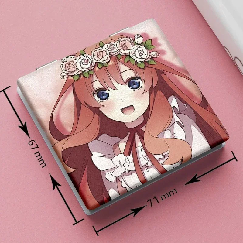 7 × 6 センチメートル五等分の花嫁折りたたみ両面化粧鏡ポータブル旅行アニメかわいい女の子拡大鏡