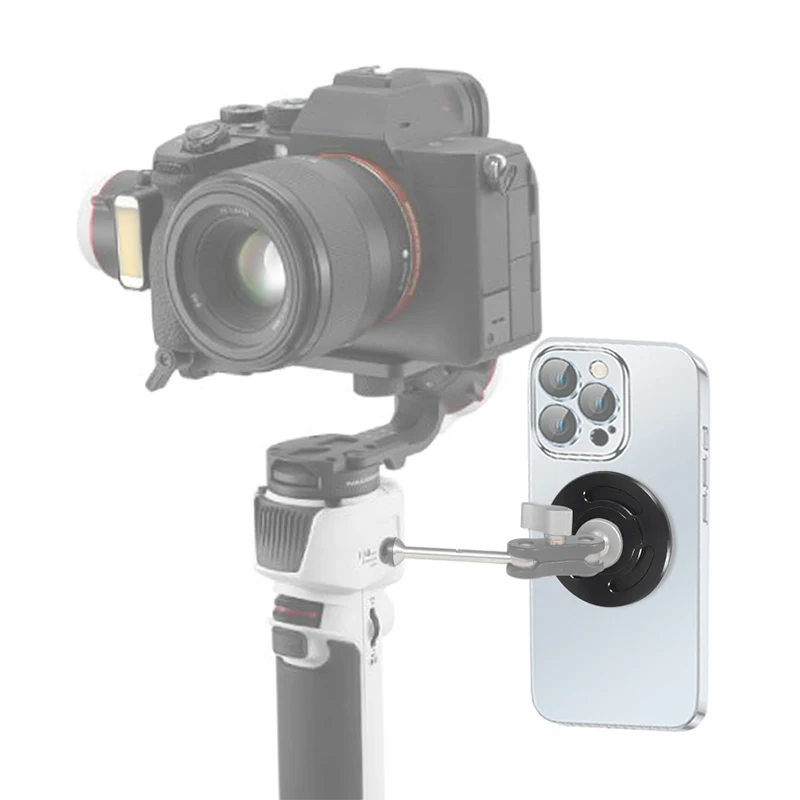1/4 Halterung Magnetfuß Handyhalter Magnet Stativadapter für DJI OM7 7P OM6 OM5 Stabilisator für MagSafe iPhone 15 14 – Detail 4