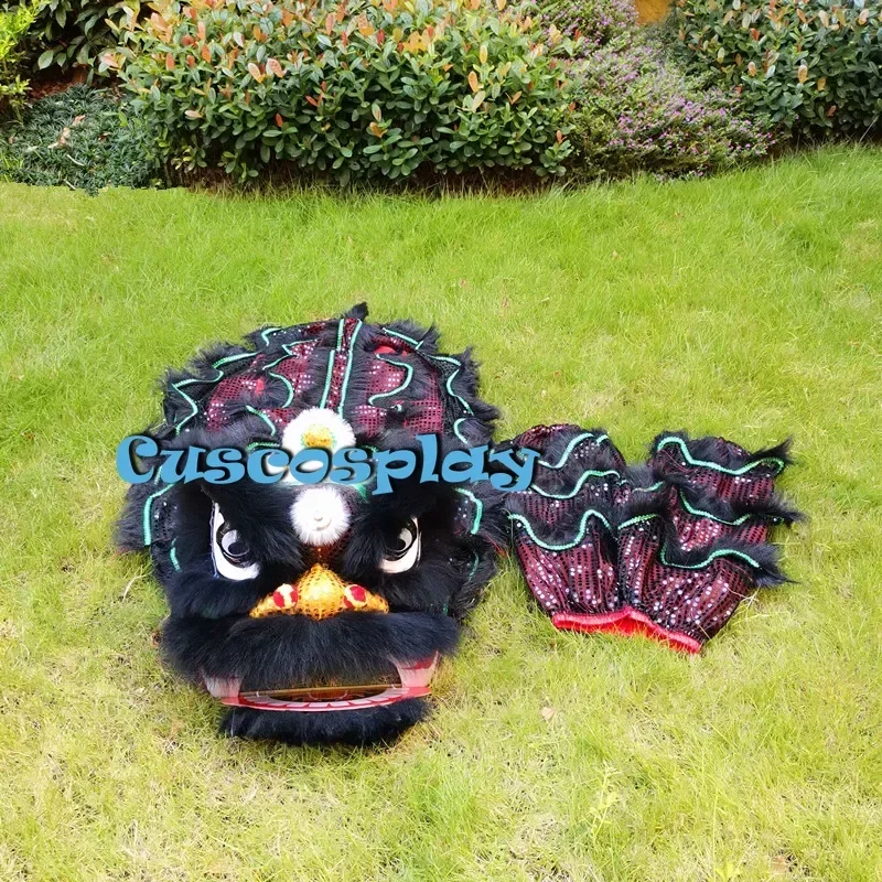 Christmas Premium Blinking Eyes Chinese Traditional Culture Lion Dance Puppet Mascot Costume For Kid Outfit Dress Carnival Fest