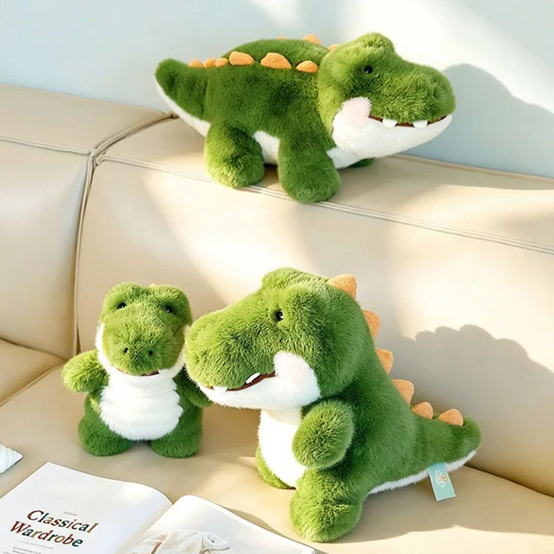 Kawaii Crocodile Plush Doll Fluffy Stuffed Animal Toy 25cm 30cm 48cm Green Crocodile Pillow Gift for Girls Friends Family Cute