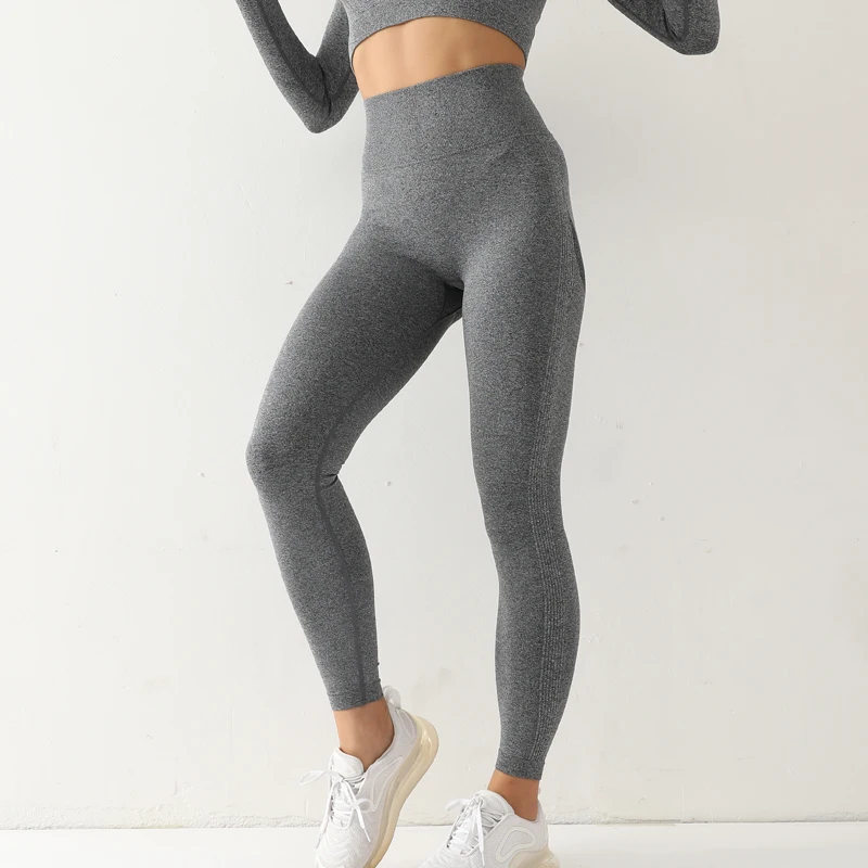 2024 Fitness Women Sport Seamless Leggings High Waist Elastic Yoga Leggings Gym Jogging Quick Dry Push Up Slim Pants Female