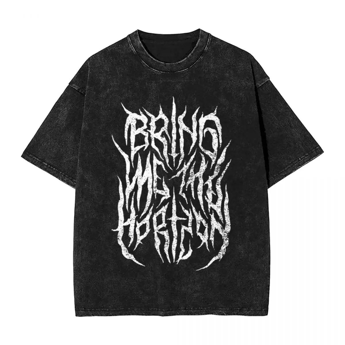 Lorna Shore Deathcore Band T-Shirt für Herren, Vintage-Stil, gewaschenes Schwarz, Oversize-Streetwear, Baumwolle, Kurzarm, Grafik-T-Shirts, Unisex-Oberteile – Detail 2