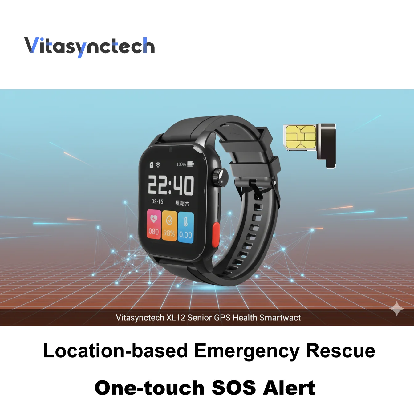 new Elderly Safety Smartwatch with 4G GPS SOS Call | Fall Detection Blood Pressure Heart Rate Monitor for Seniors Daily Health C