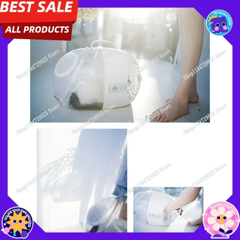 Go out portable bag handbag stainless steel transparent space capsule air case mink cage is convenient and easy to clean