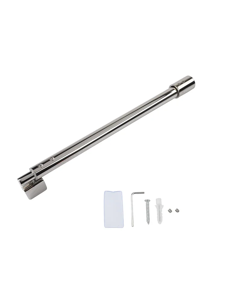 Bathroom Fixed Rod Clamp Chrome Stainless Steel Support Bar Compatible With 8-12mm Glass Enhanced Stability Reliable Support