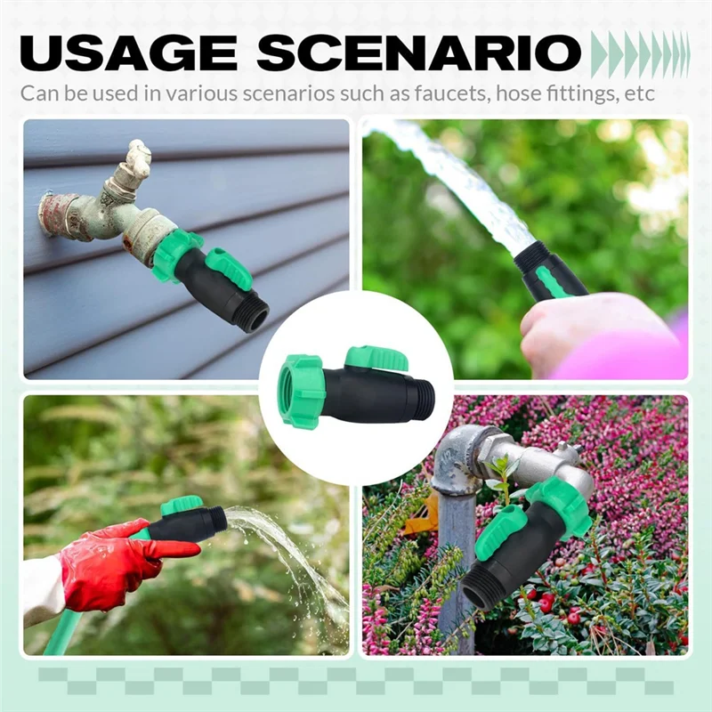 

ABHB-US 3/4GHT Впускной и выпускной садовый шланг с резьбой Прочный пластиковый запорный клапан для шланга