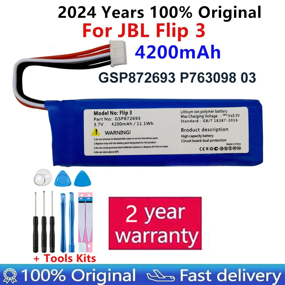 3,7 V 4200 mAh/11,1 Wh GSP 872693   P P P 763098   03 Batteria ricaricabile ai polimeri di litio per altoparlante bluetooth wireless JBL Flip3 Flip 3