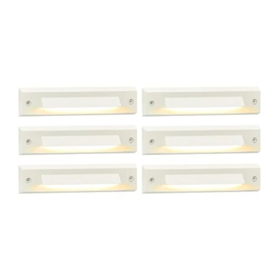 

6-Pack Low Voltage 12V AC/DC LED Linear Step Lights 2W Landscape Lighting Outdoor Waterproof Accent Lighting Fixtures Die-cast
