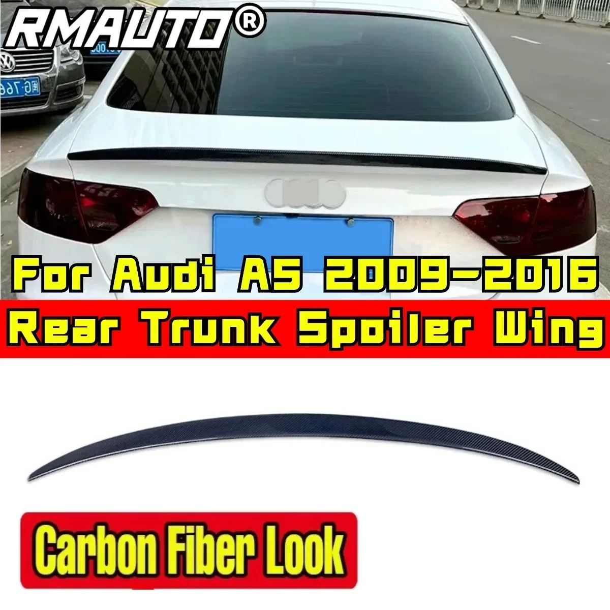 

Car Rear Trunk Spoiler Body Kit Car Rear Spoiler Wing For Audi A5 4Door 2009 2010 2011 2012 2013 2014 2015 2016 Car Accessories