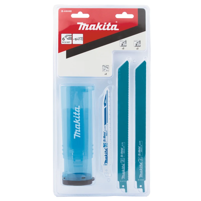 Imagem -02 - Makita-long-lasting Reciprocating Saw Blade Grupo Matched Metal Ferramenta de Corte de Madeira Acessório Tough Tube Case B44448 Pcs