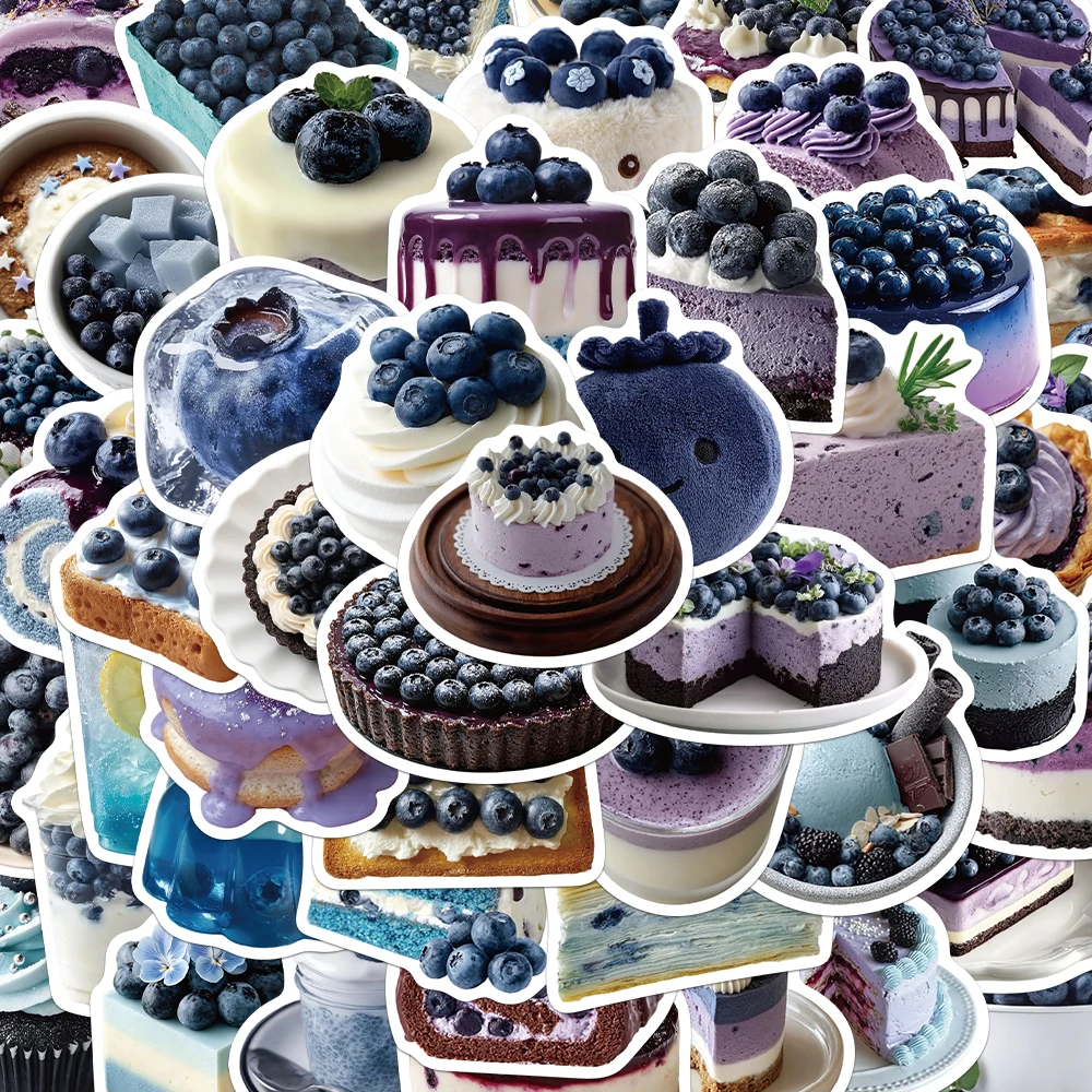 50PCS Creative Blueberry Theme Stickers Exquisite DIY Phone Cases, Water Cups, Notebook Personalized Decorative Stickers