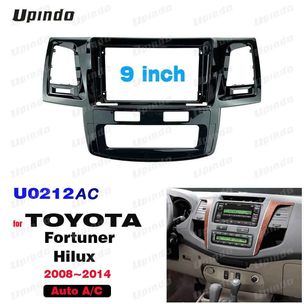 

Car Accessories 2 DIN 9 Inch Radio Fascia Panel Frame for TOYOTA Fortuner Hilux 2008-2014 ABS+PC Trim Kit