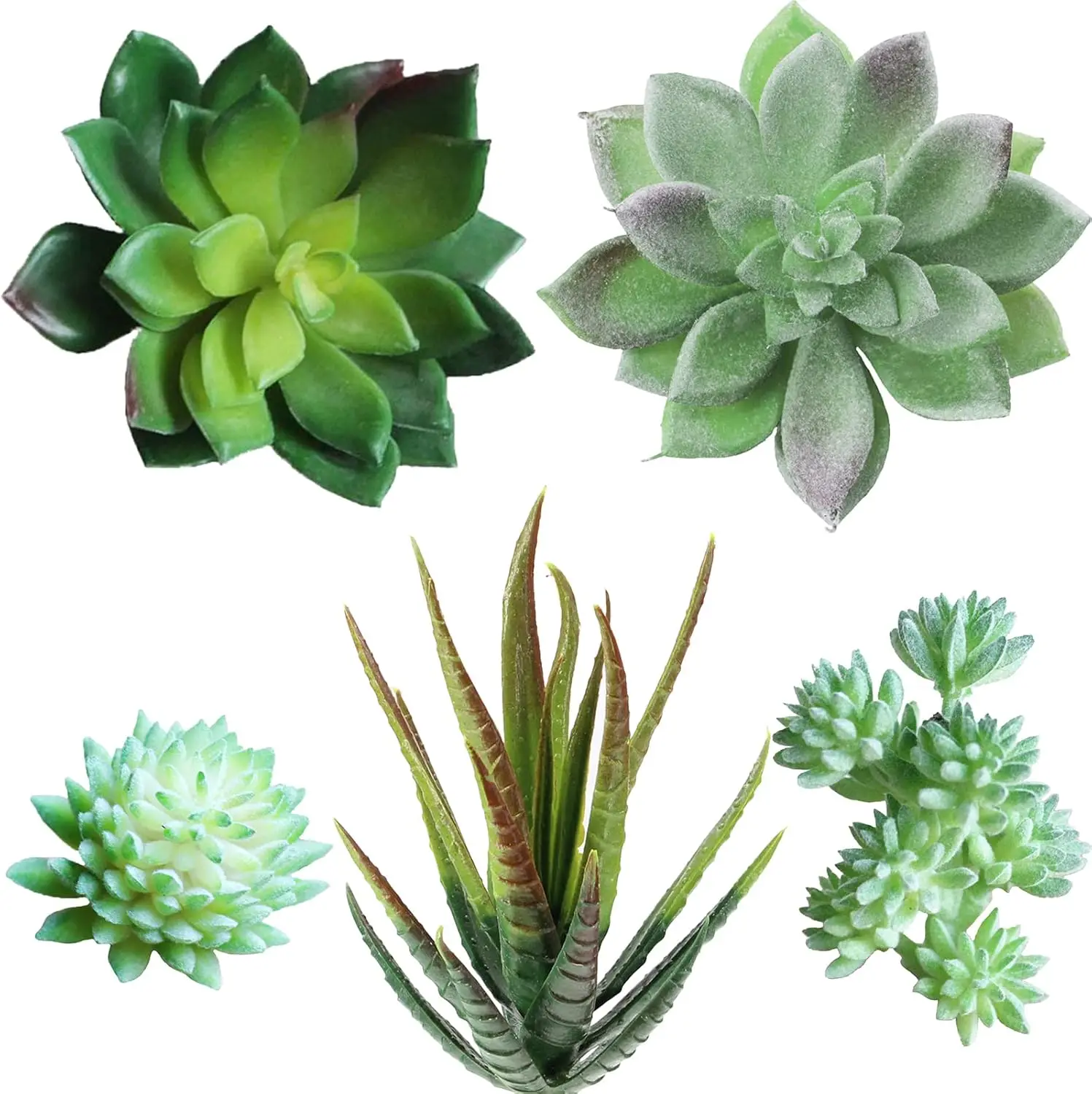 5 Pcs Assorted Artificial Succulents Plants Unpotted  for Garden Centerpiece Wreath Floral Arrangement Indoor Outdoor Home Décor