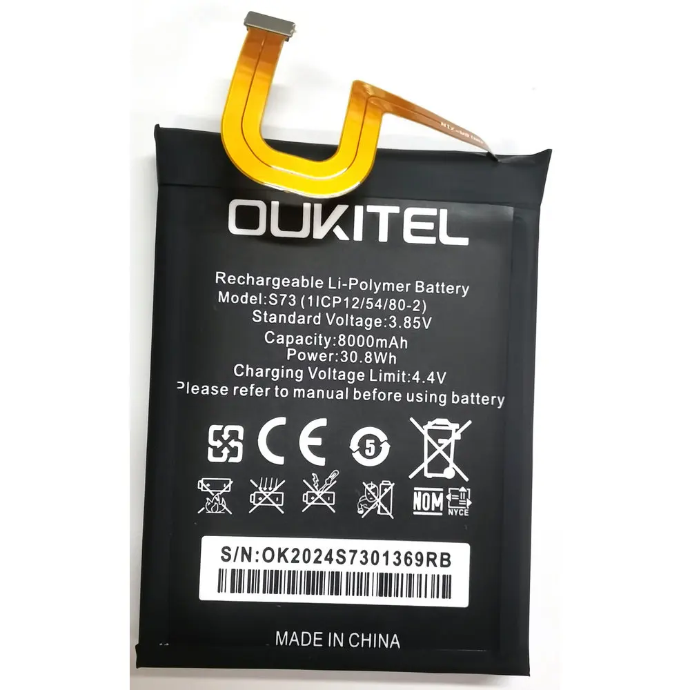 New Original S73 Replacement Battery for Oukitel Mobile Phone 1ICP12/54/80-2