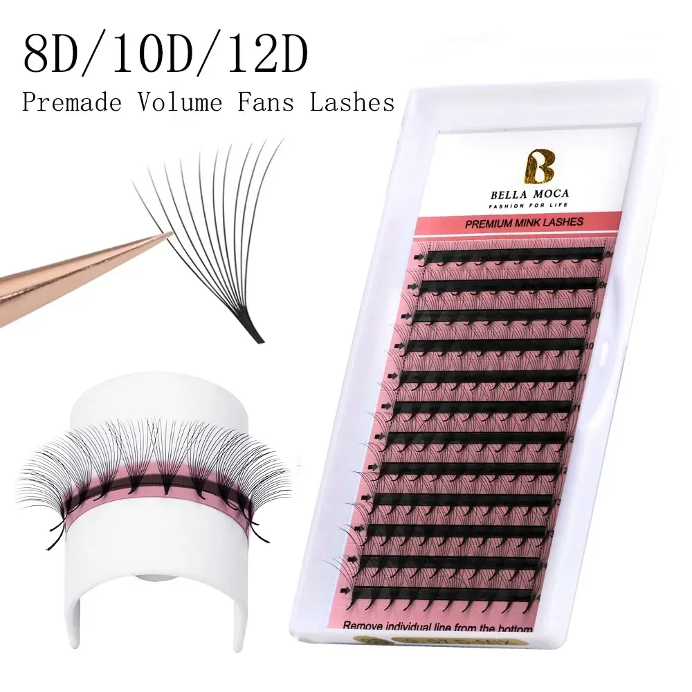 8/10/12D Premade Volume Fans Lashes MIX 8-14MM 12D Premade Fan Lashes Brazilian Cilia for Eyelashes Extension Fake Eyelashes