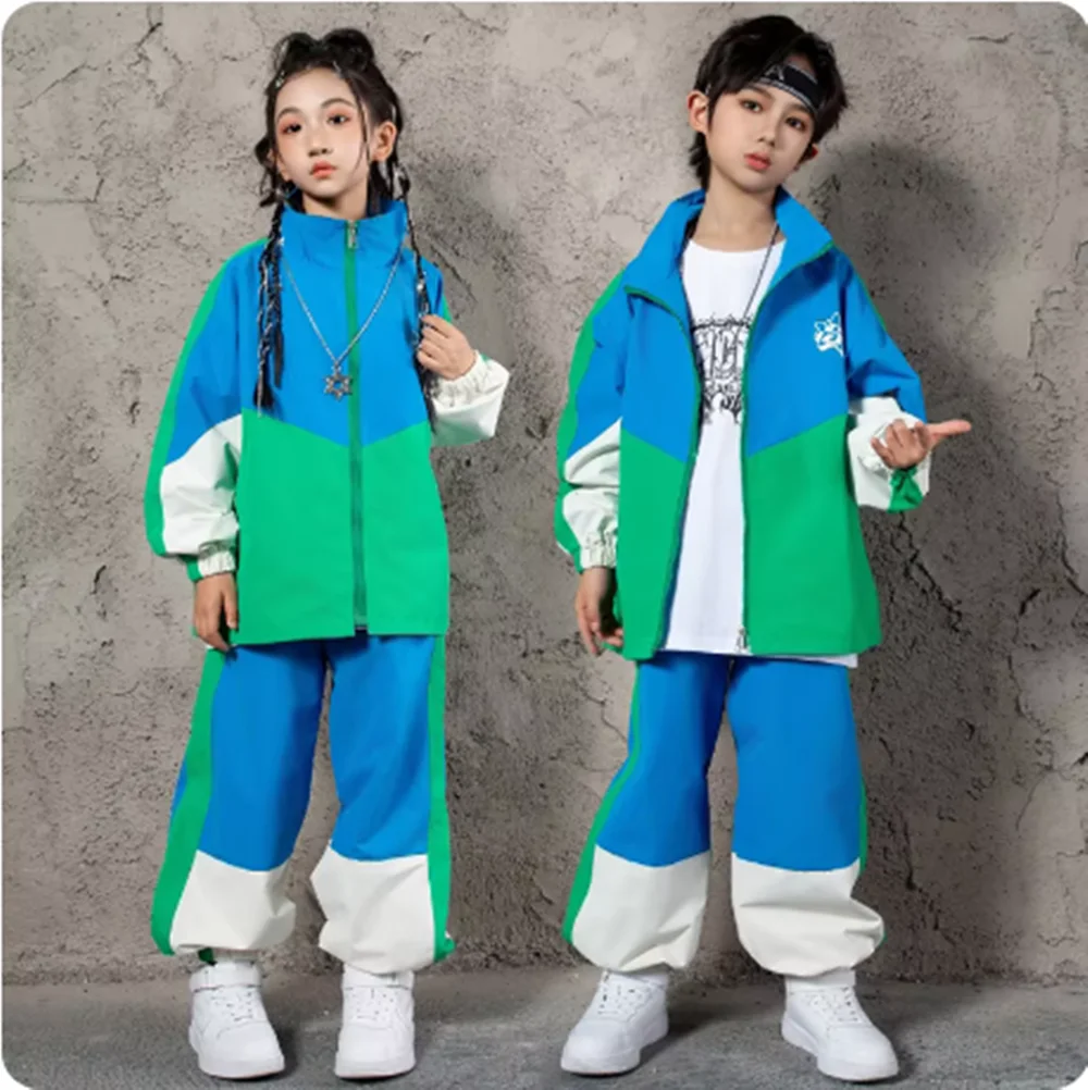 

Children Street Dance Costume Kids Hip Hop Performance Suit Jazz Dance Clothes Boys Fashion Clothes Jacket Pants Sportswear